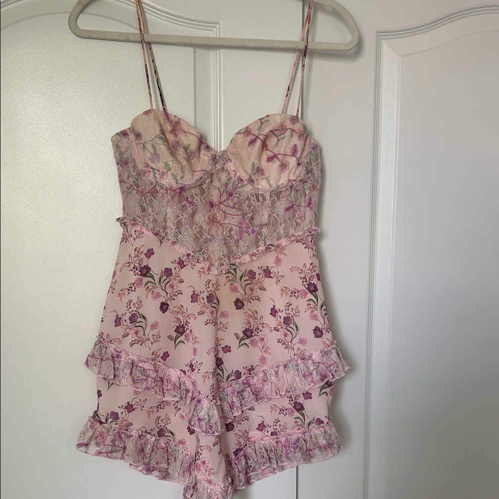 Lovers + Friends Strapless Floral Lace Dress - Picture 3 of 12